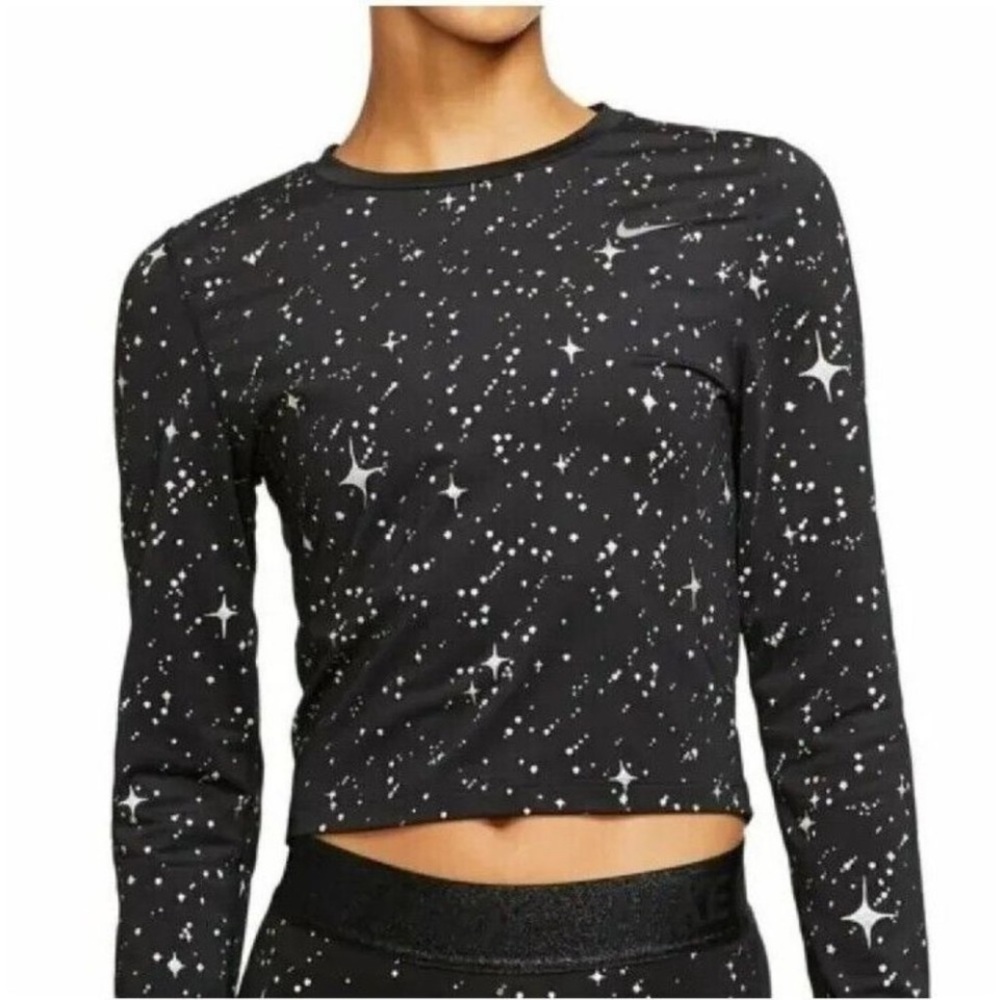 Nike Pro Starry Night Metallic Print Women's Small Top